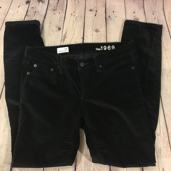 GAP Pants - Gap 1969 Black Velvet Always Skinny Jean Sz 29R